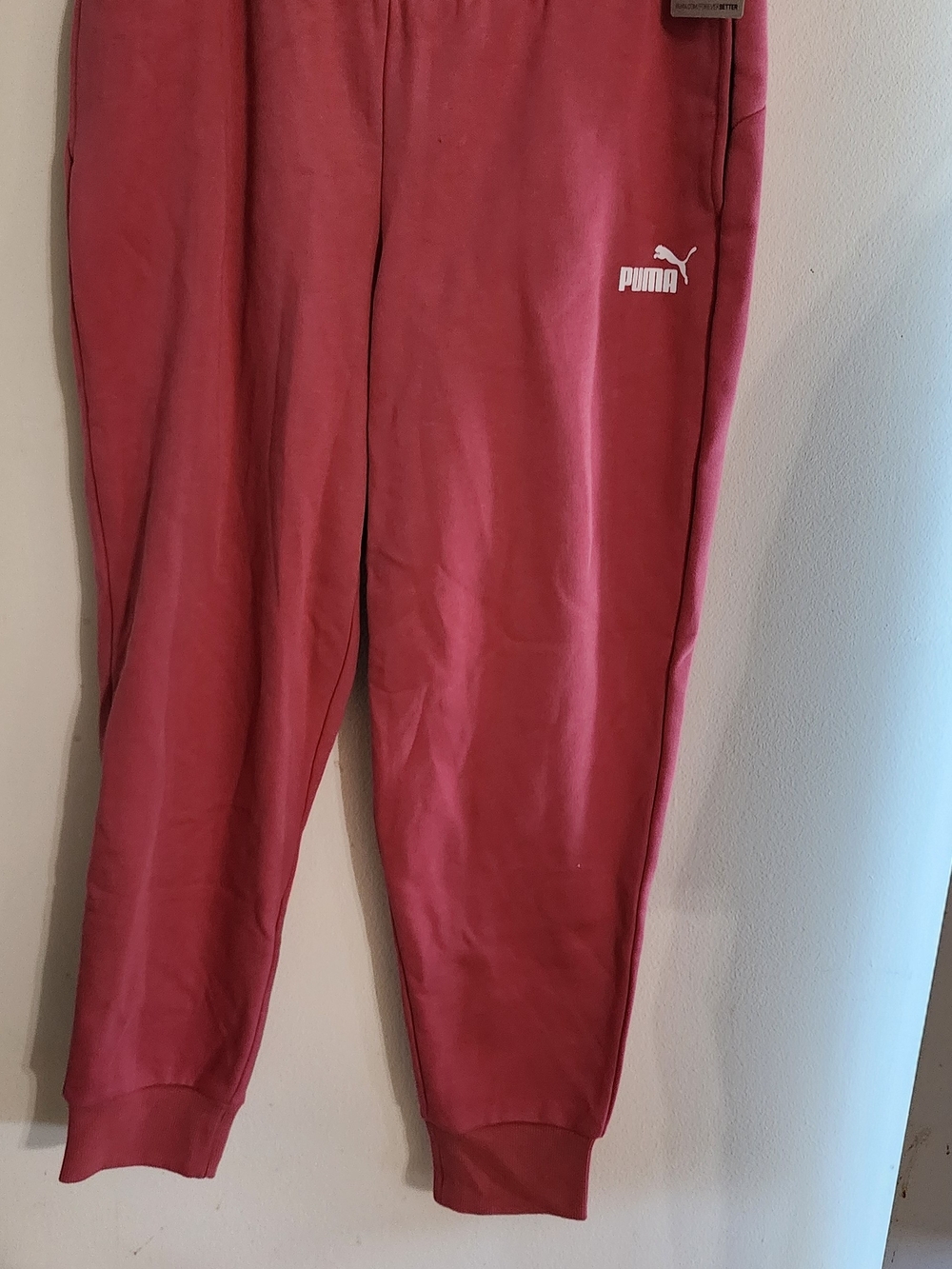 NWT Puma Essential Fleece Jogger Sweatpants Mauve Wood Pink Size L / Large